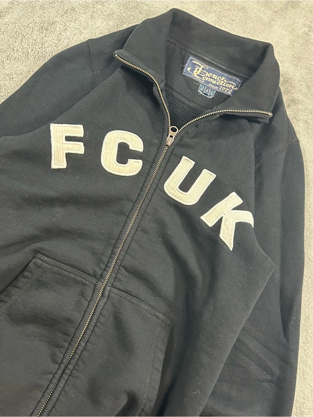Vintage Black FCUK French Connection Zipup